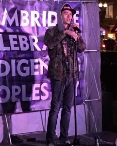 Frank Waln performing at Cambridge Indigenous Peoples Day celebration